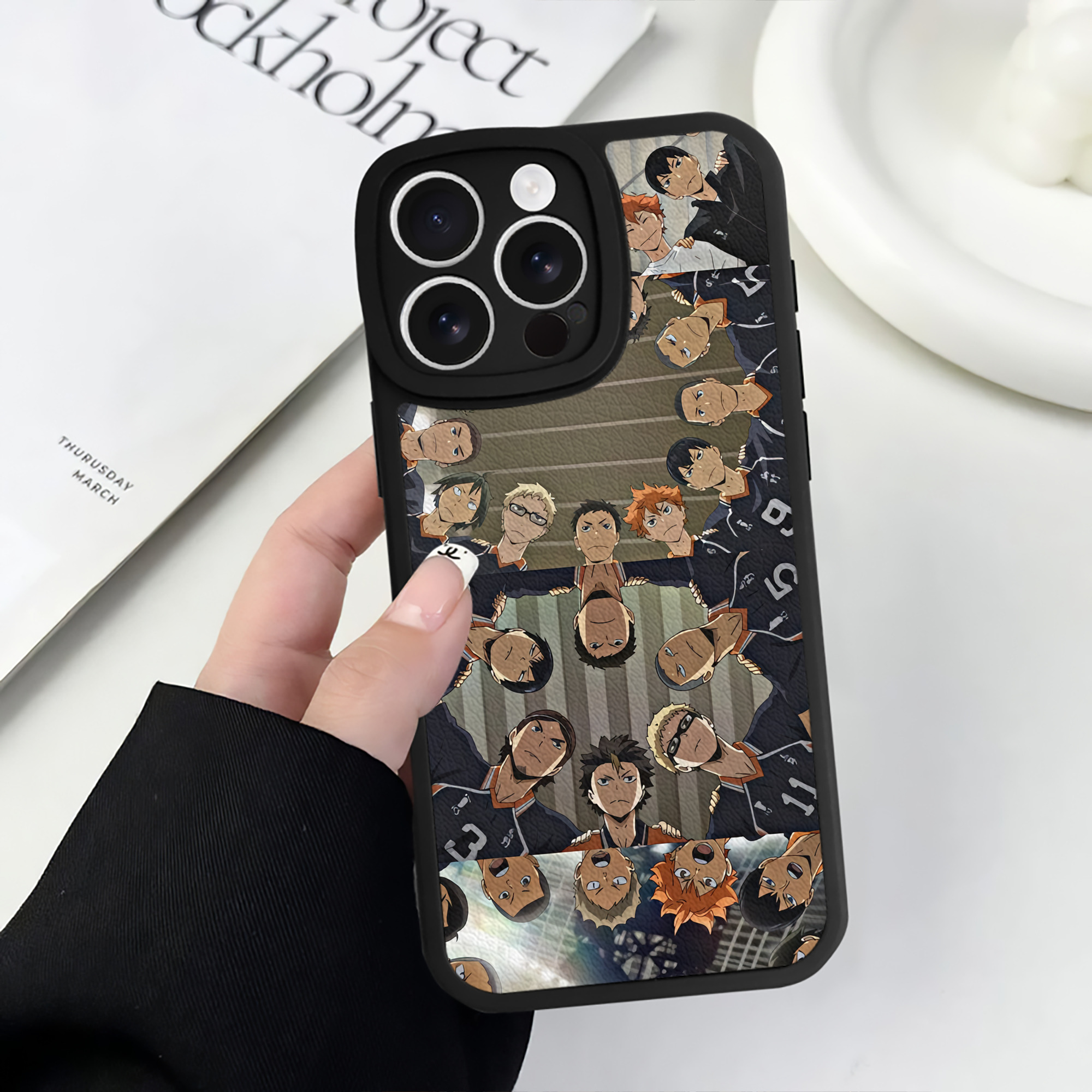 （画像用） ハイキュー!! Haikyu!! 【iPhone 16シリーズ対応】シリコンスマホケース（レザー調） 材質：シリコン